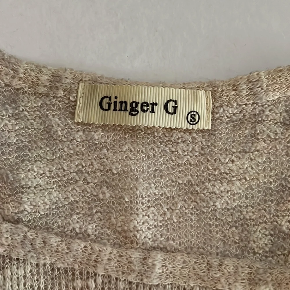 GINGER G from Anthropologie knit tank elephants tan and black S - Picture 7 of 7